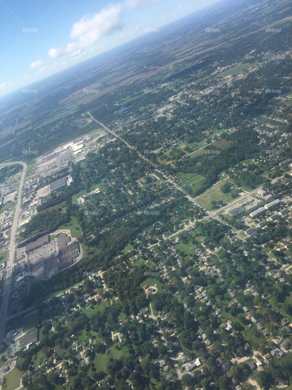 Making a turn on our final descent to Iowa 