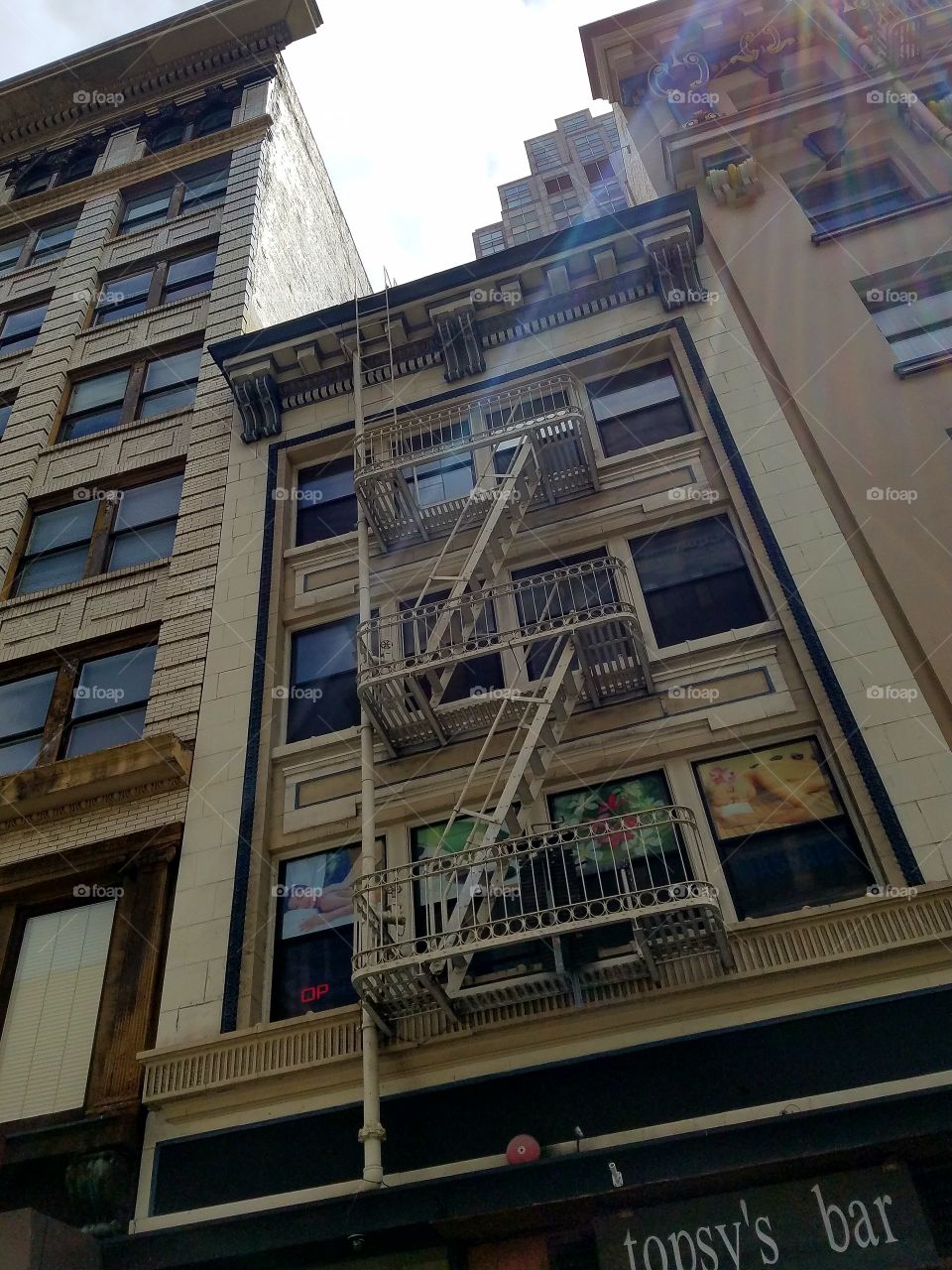 city balconies stairs