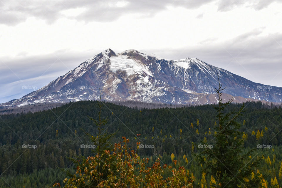 Mt Adams Volcano in fall