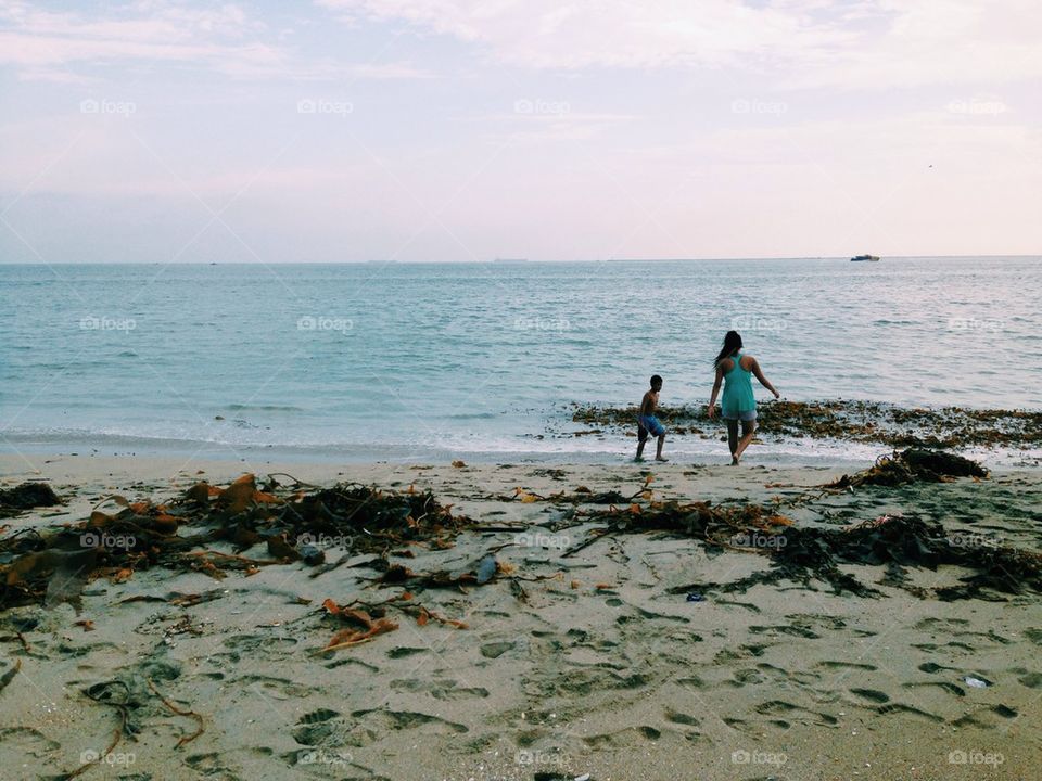 Playing on Beach