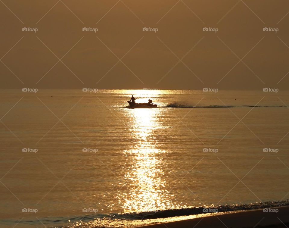 Long Tail Boat Gulf of Thailand After Sunrise