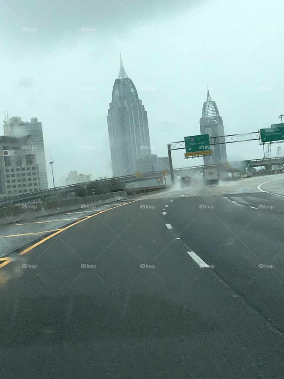 Driving in the rain. Mobile, Al