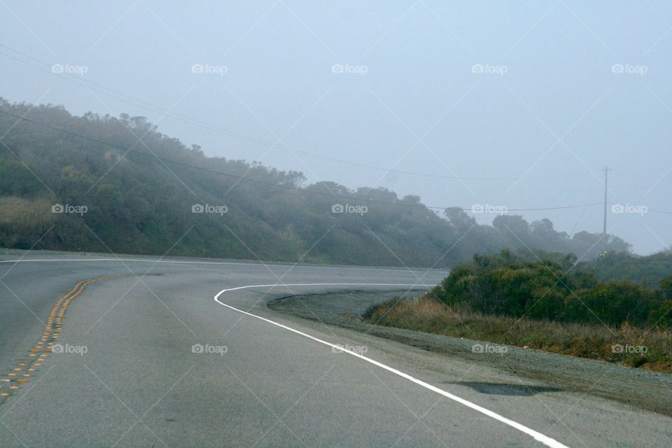 Foggy morning road 