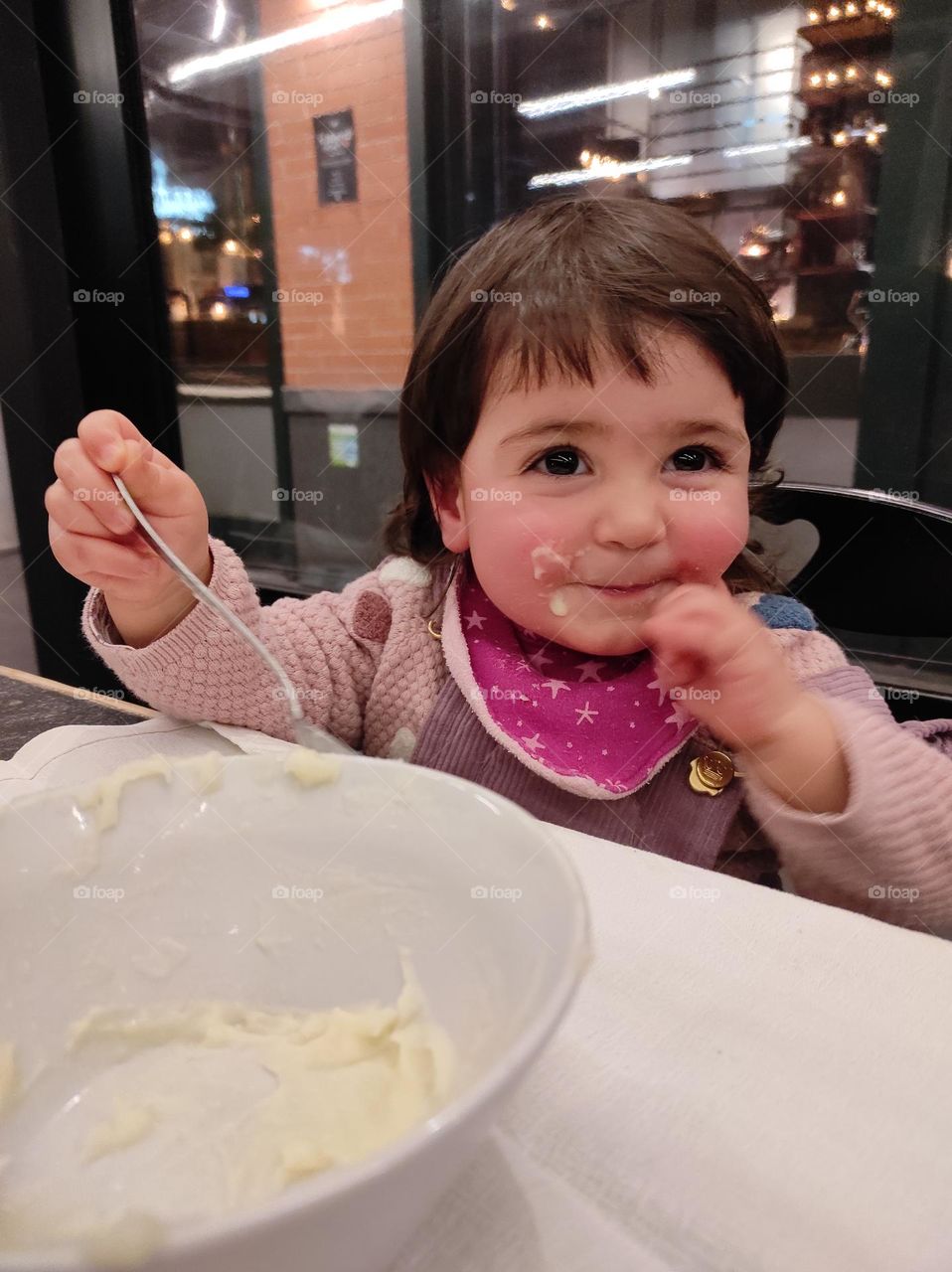 portrait of my daughter during lunch