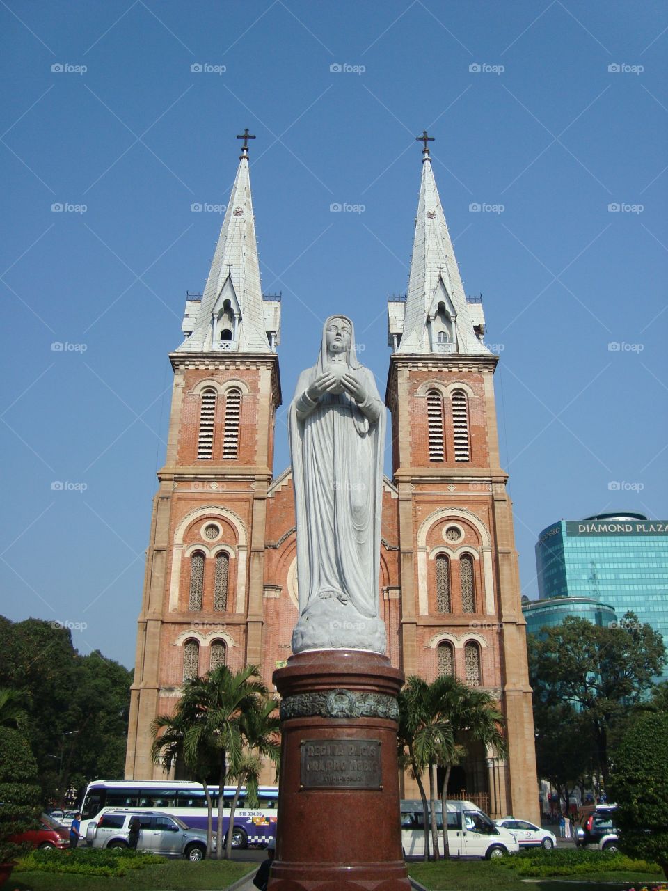 Catholic Church. Tower of Saigon Catholic Church