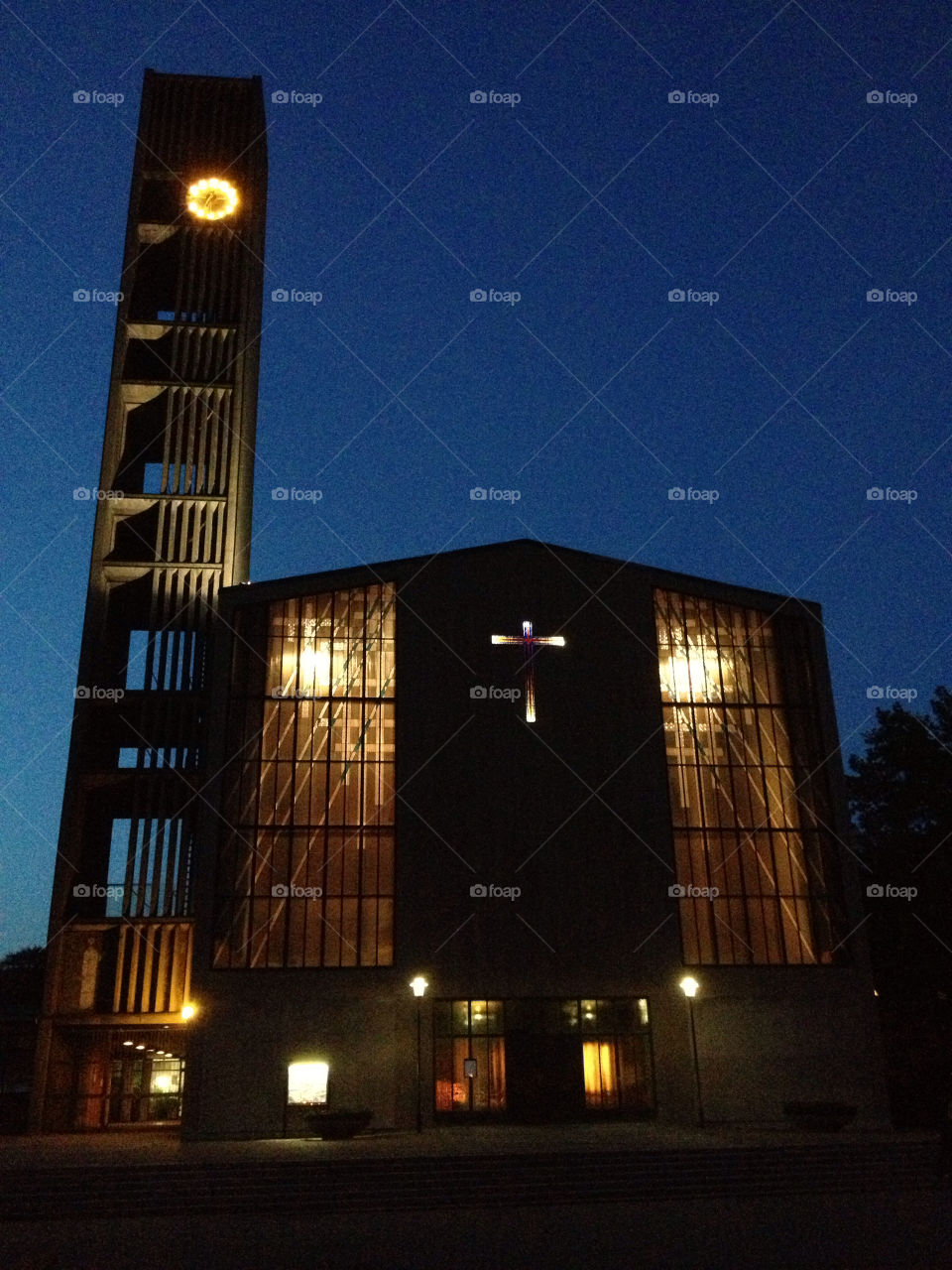 church clock evening kyrka by donpiero