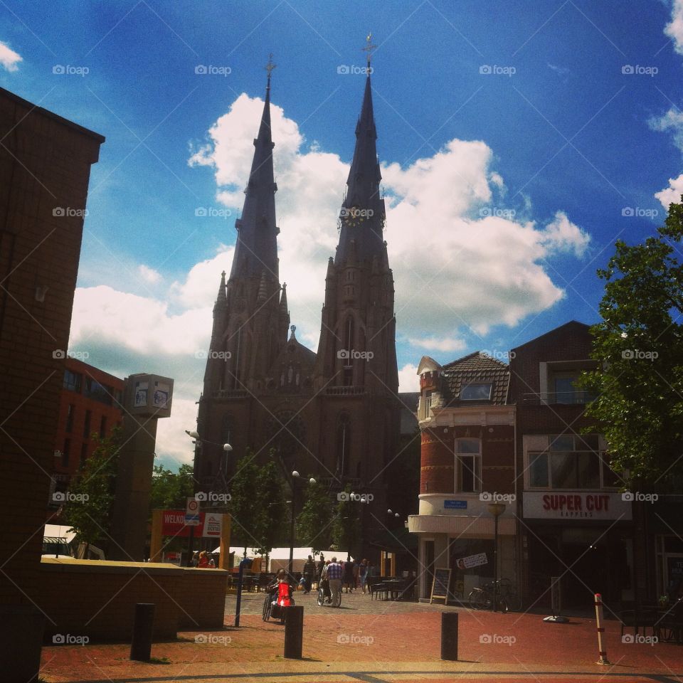 Church Square Eindhoven . Eindhoven's city centre in summer time 