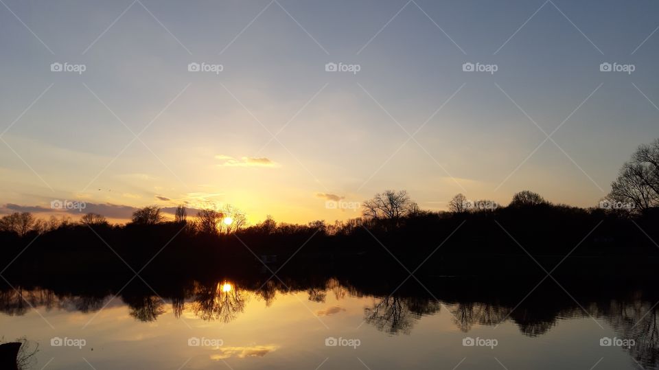 Sunset lake Münster Germany