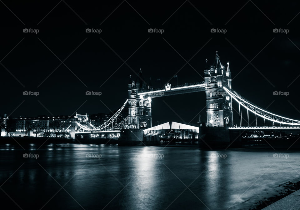 A beautiful night scene of London, United Kingdom. Artistic, colorful photo of a city.