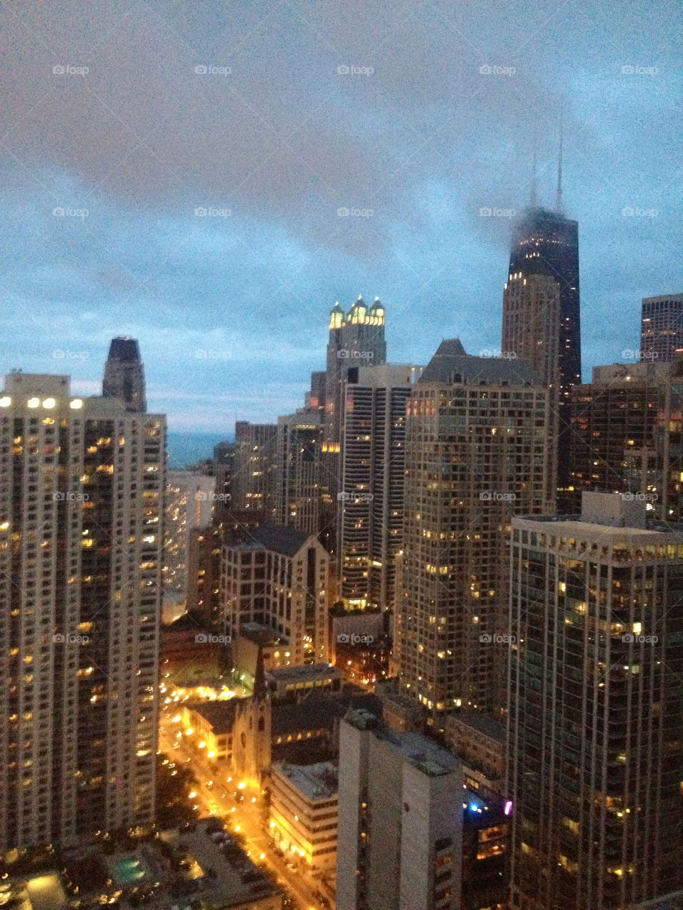 city evening chicago downtown by cristina13