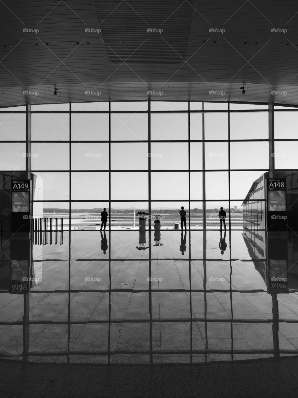 Boarding gate at the airport