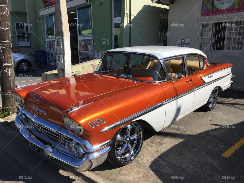 Olha o carro que passou por aqui hoje: BelAir 1958!
