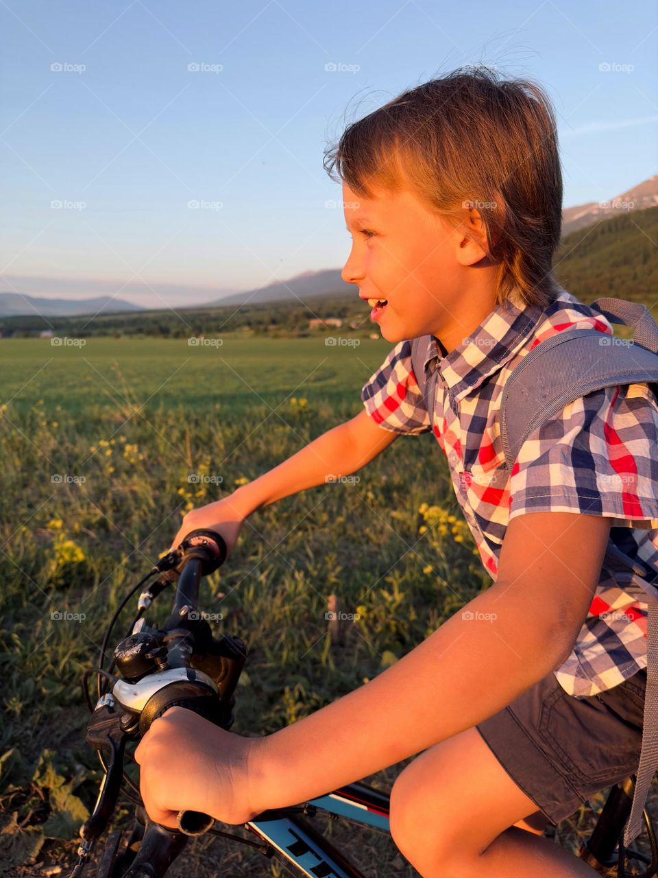 Boy on bicycle 