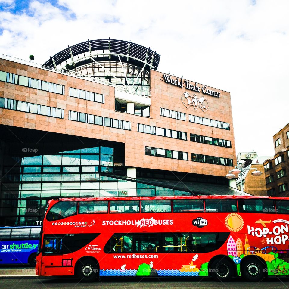 summer tourist bus stockholm