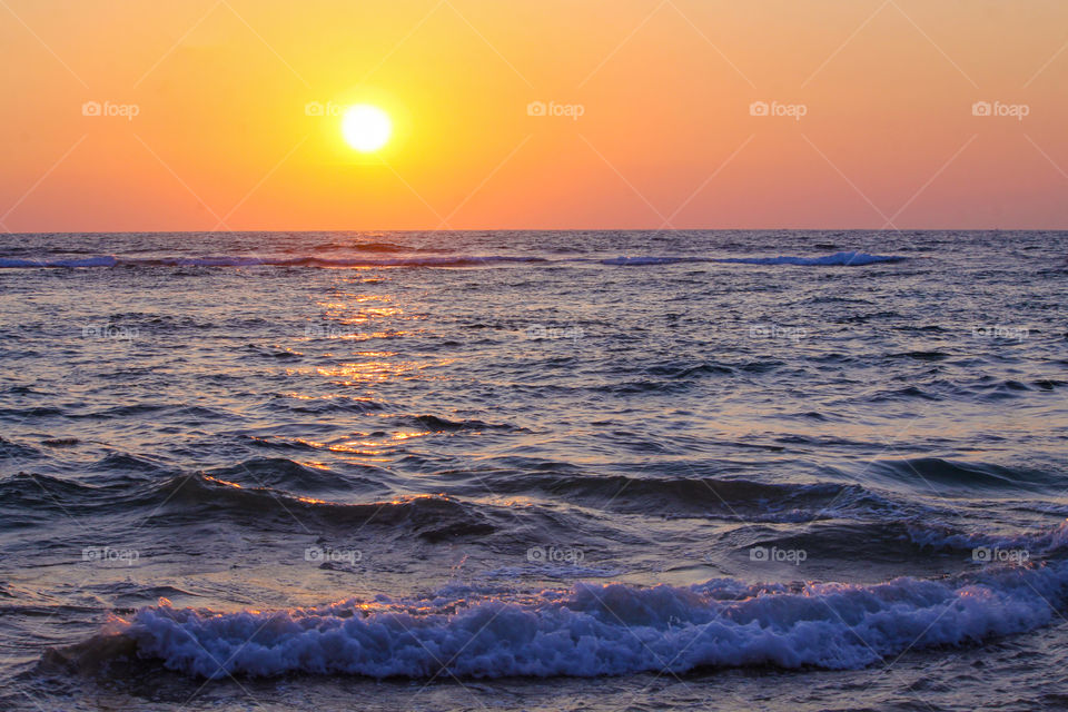 Sunset in hikkaduwa beach sri lanka.