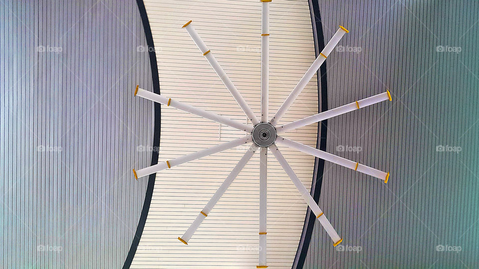 Low angle view of a giant fan