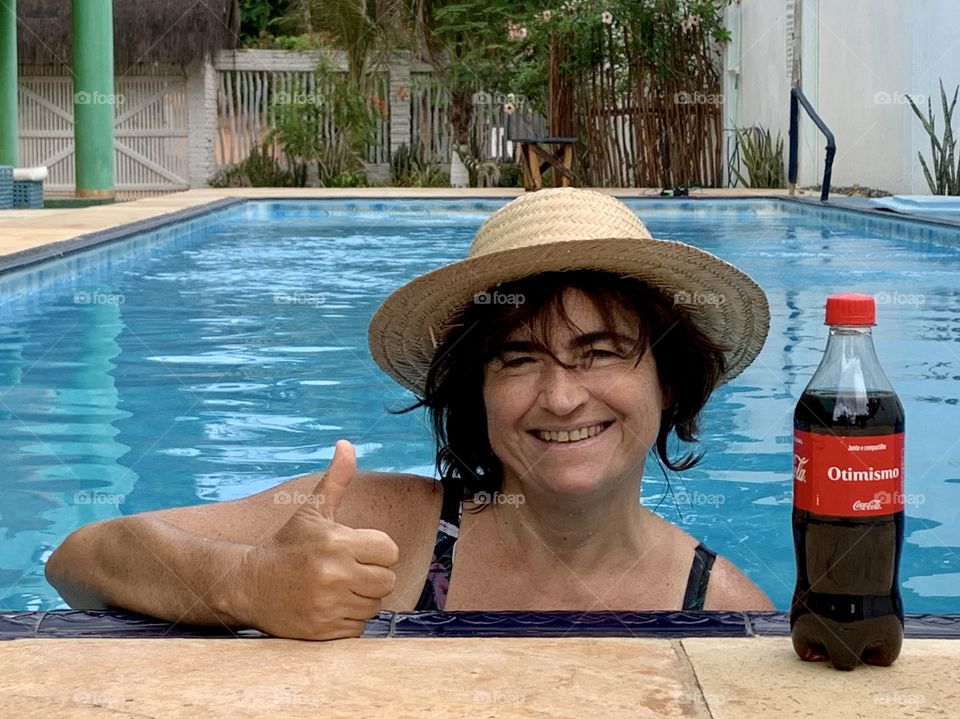Portrait of woman in swimming pool 