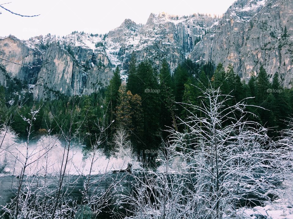 Icy mountaintop in Yosemite 