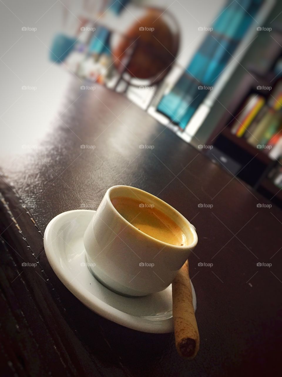 Espresso on a coffee table 