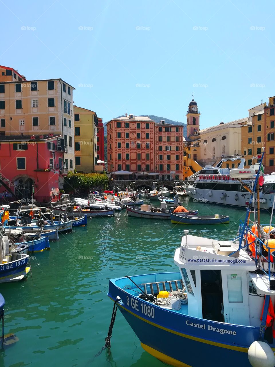 The little harbour of Camogli, Italy