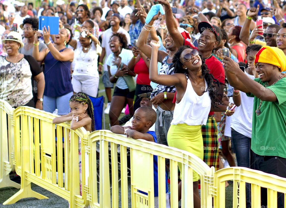 Fun Crowd. A crowd enjoys a laugh at an event. 