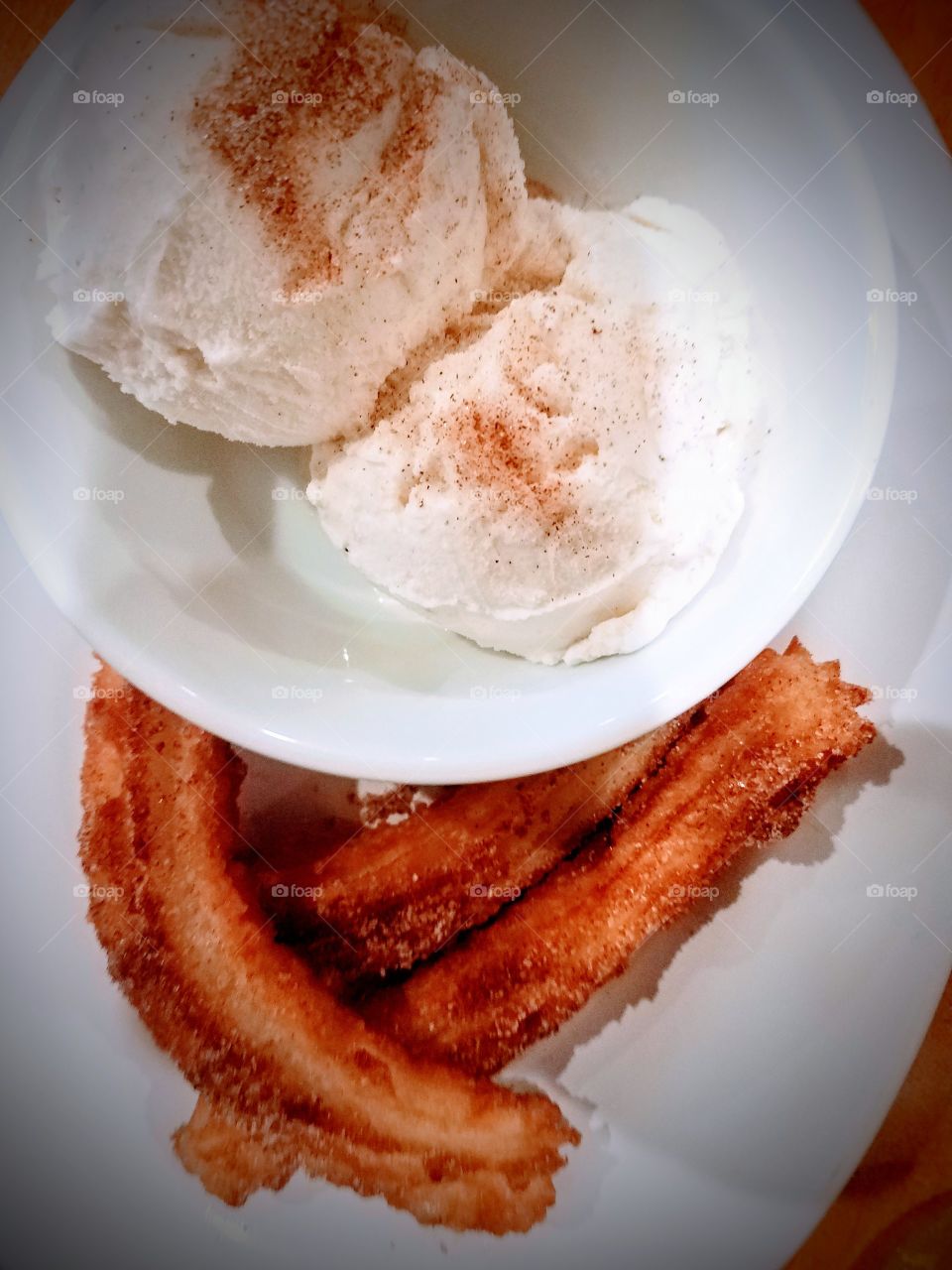 Churros with ice cream