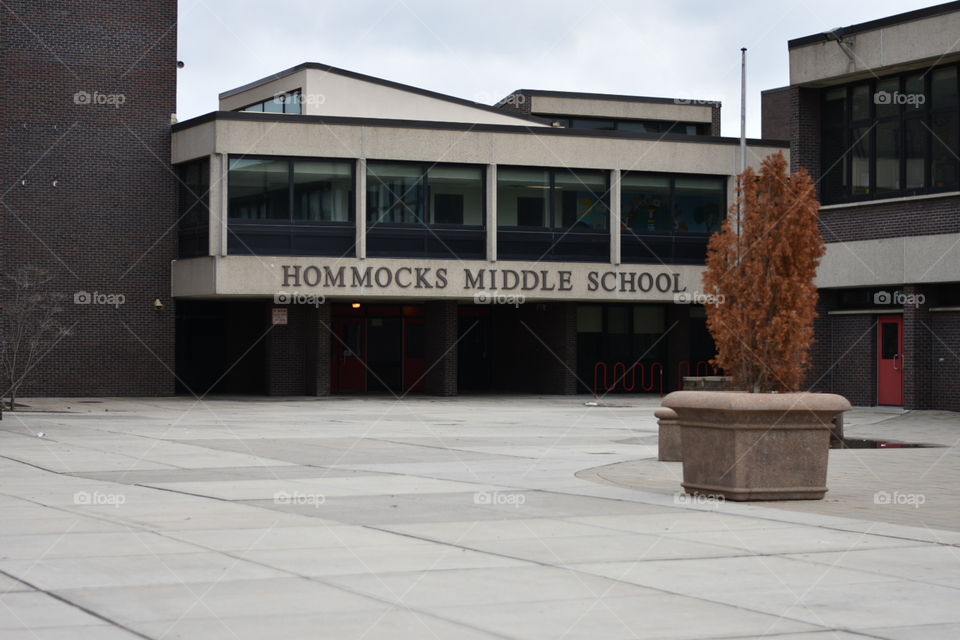 Hommocks Middle School entrance. 