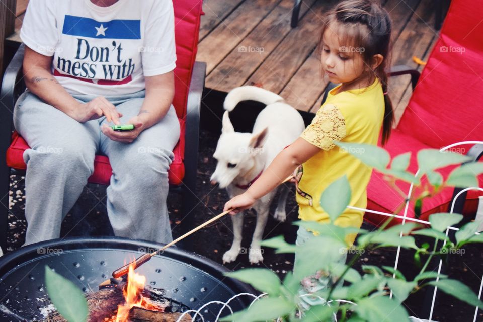 Roasting marshmallows 