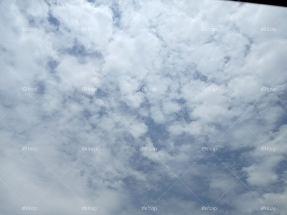 the sky is cloudy, can you see a White and blue background. I snapped it through a car window.