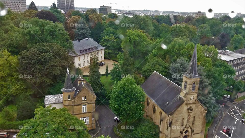 Luxembourg city aerial view