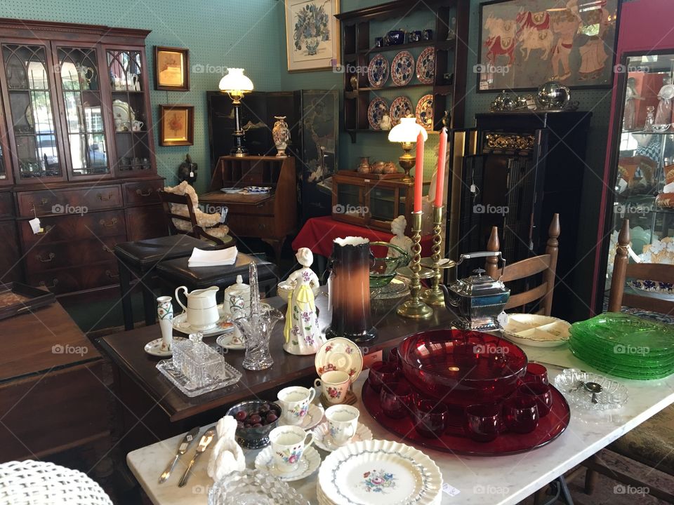The interior of an antique store in Shreveport, Louisiana 