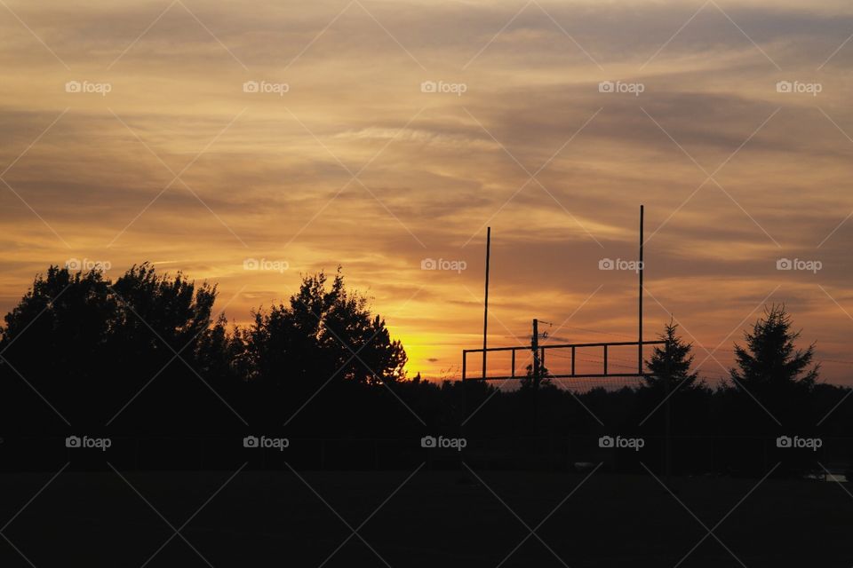 Sunsets over the field