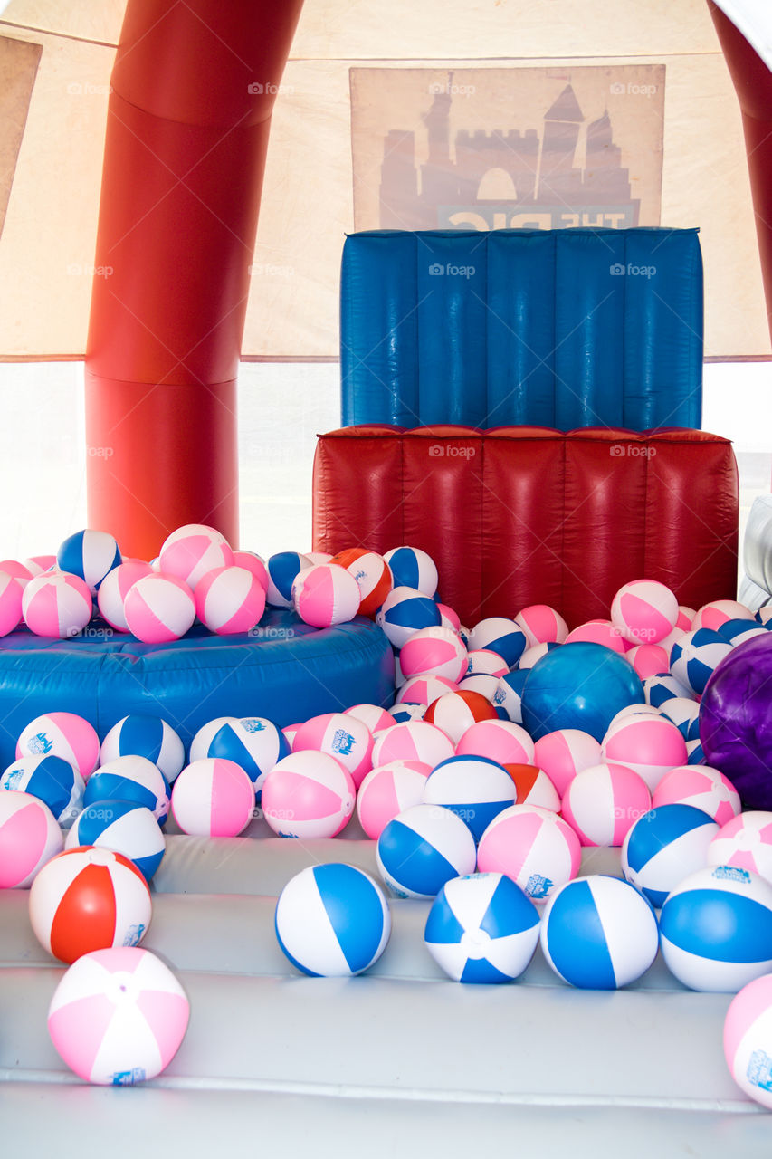 Colorful Big Bouncy House with Balls