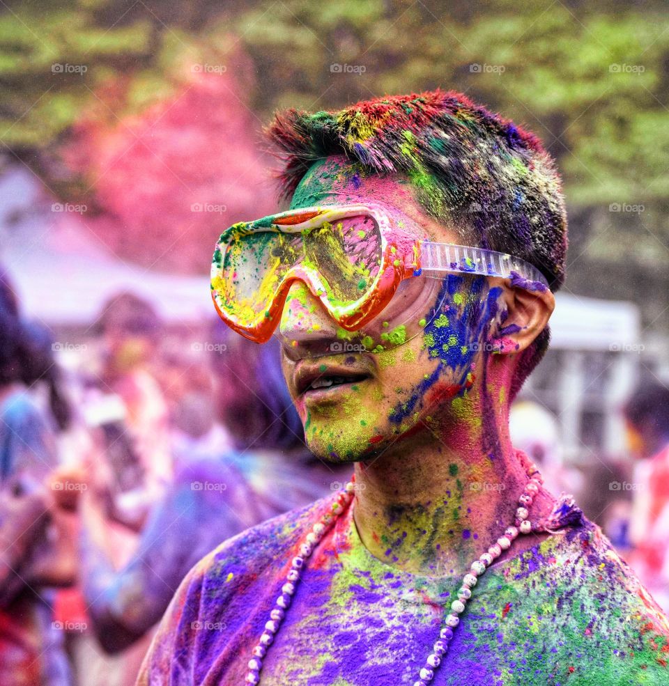 rainbow colored goggles