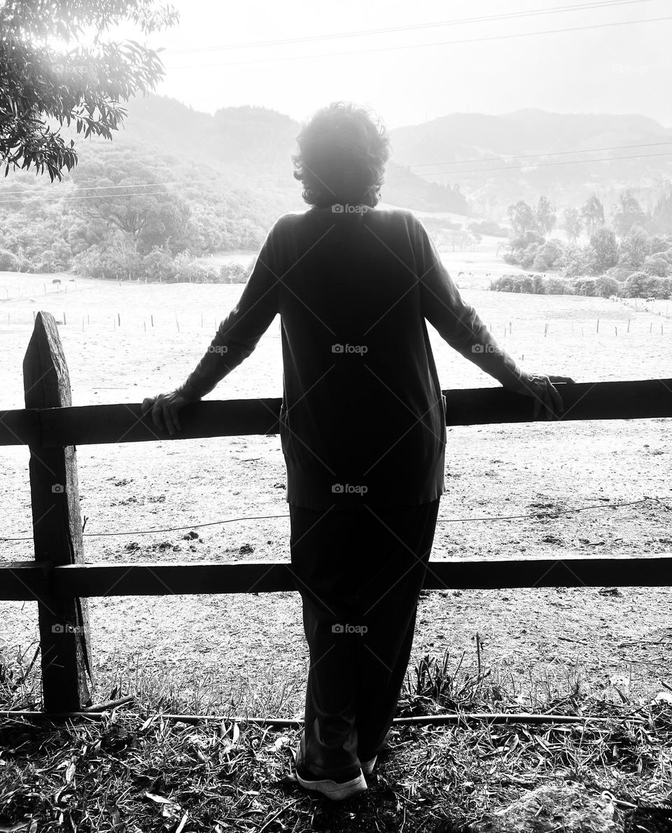 Woman looking at the landscape