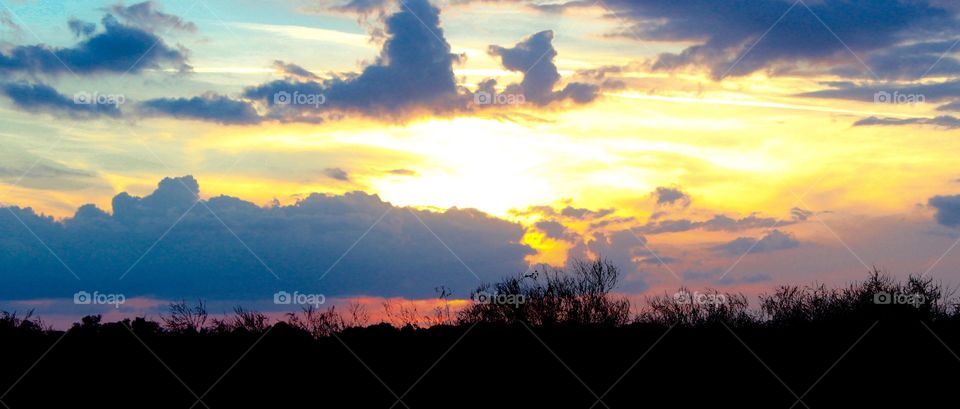 Sunset through the storm