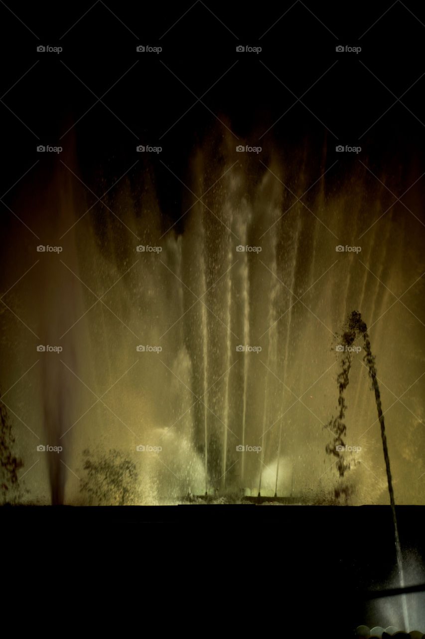 View of fountain at night