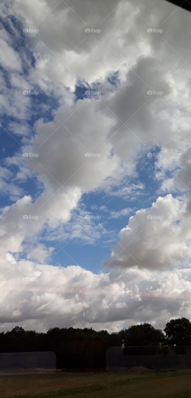 sky from Normandy from the train