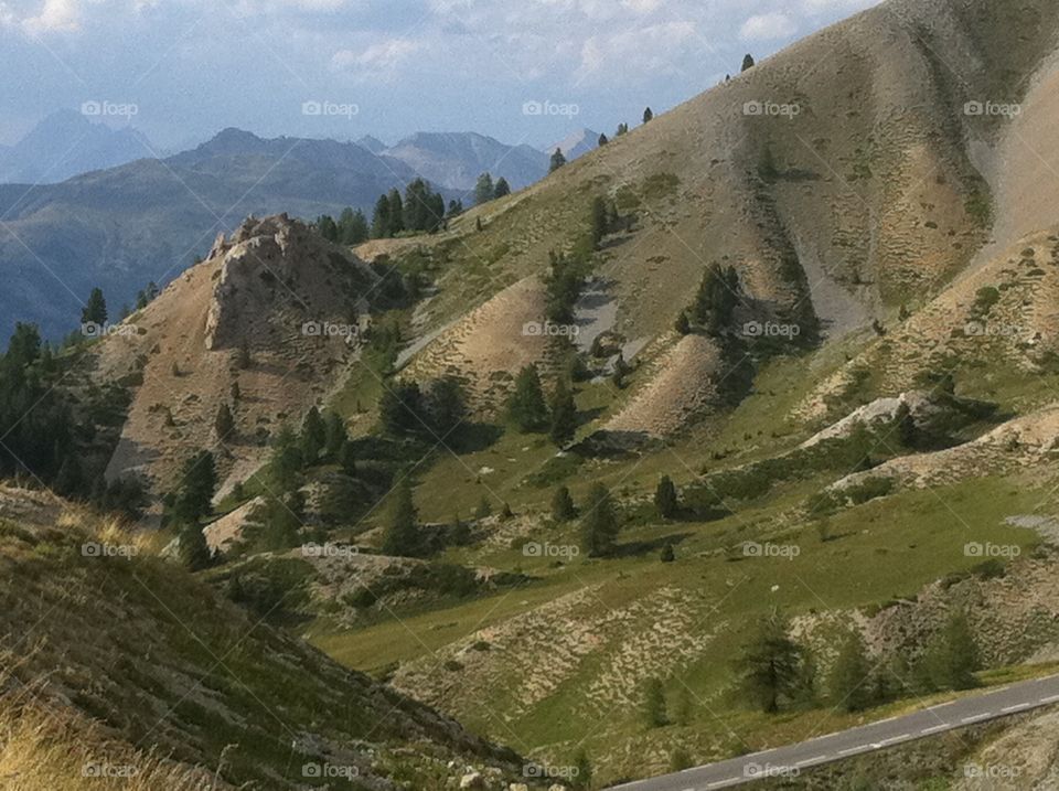 Scenic sight in col d'Izoard in France