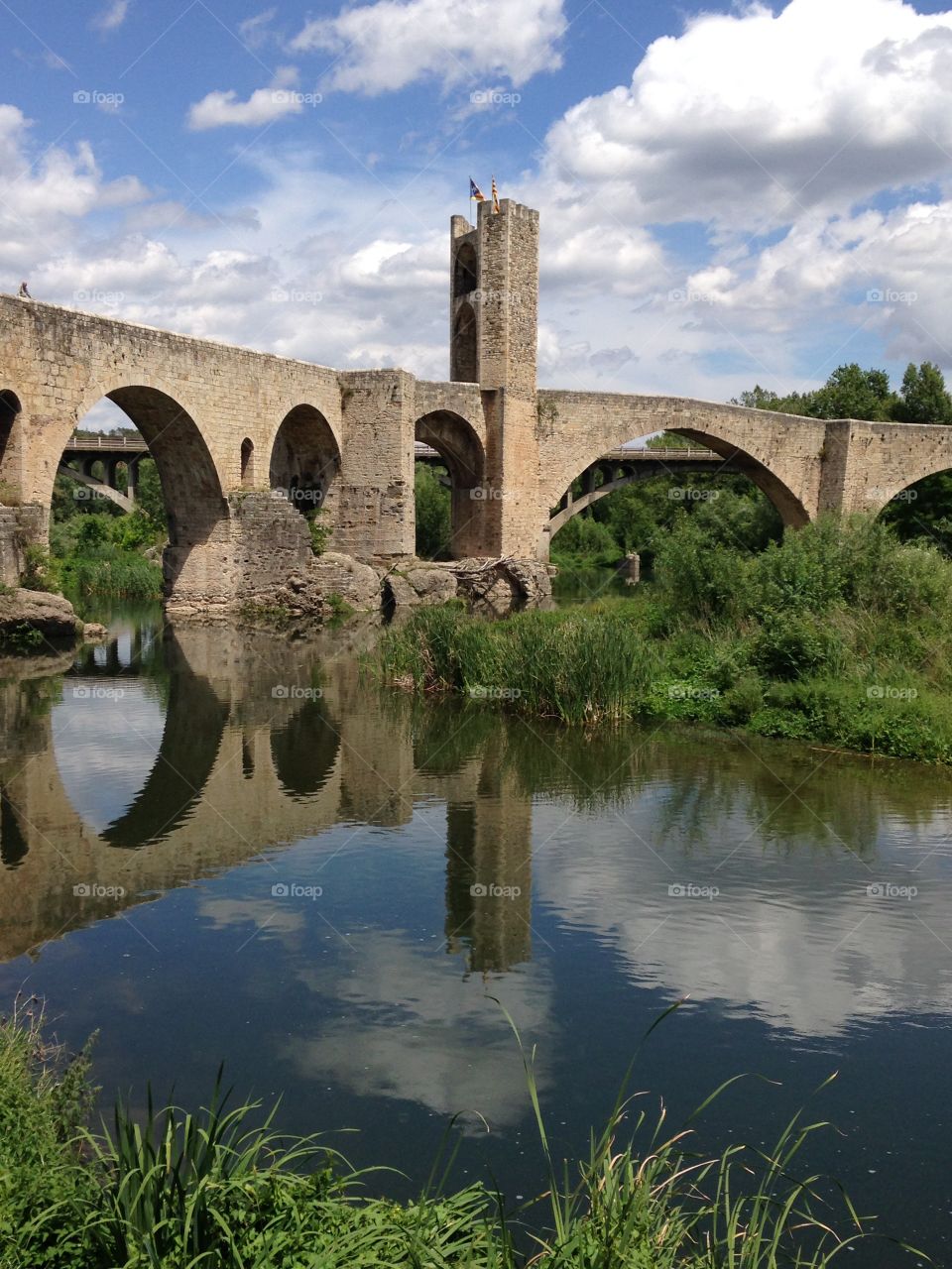 Medieval Bridge. Medieval Bridge Besalu Spain