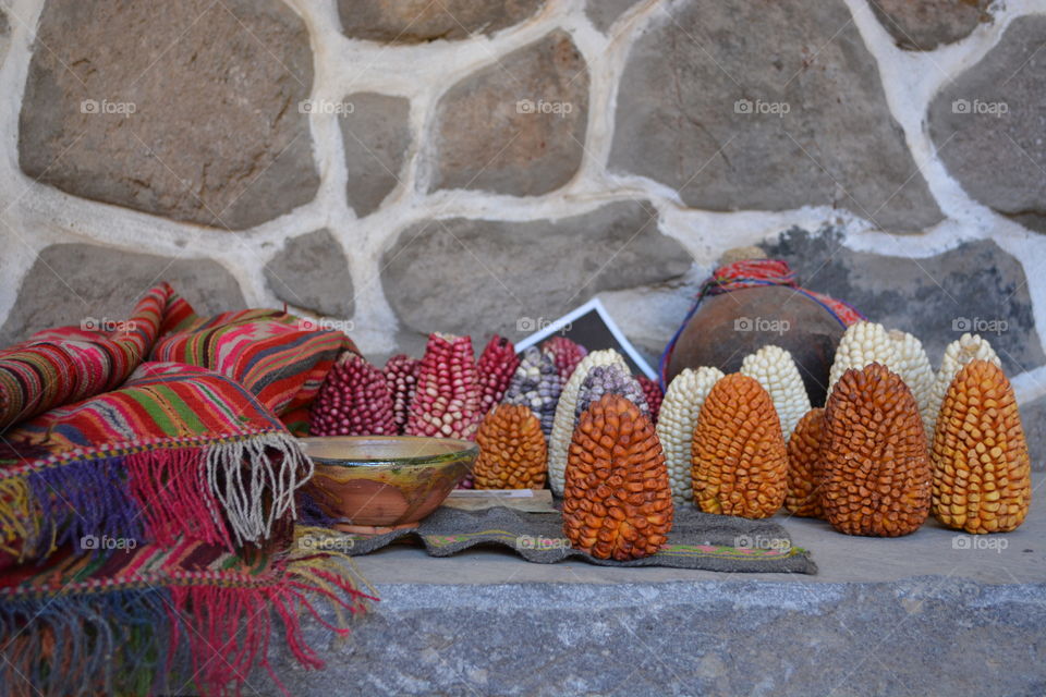 Different types of corn from Peru
