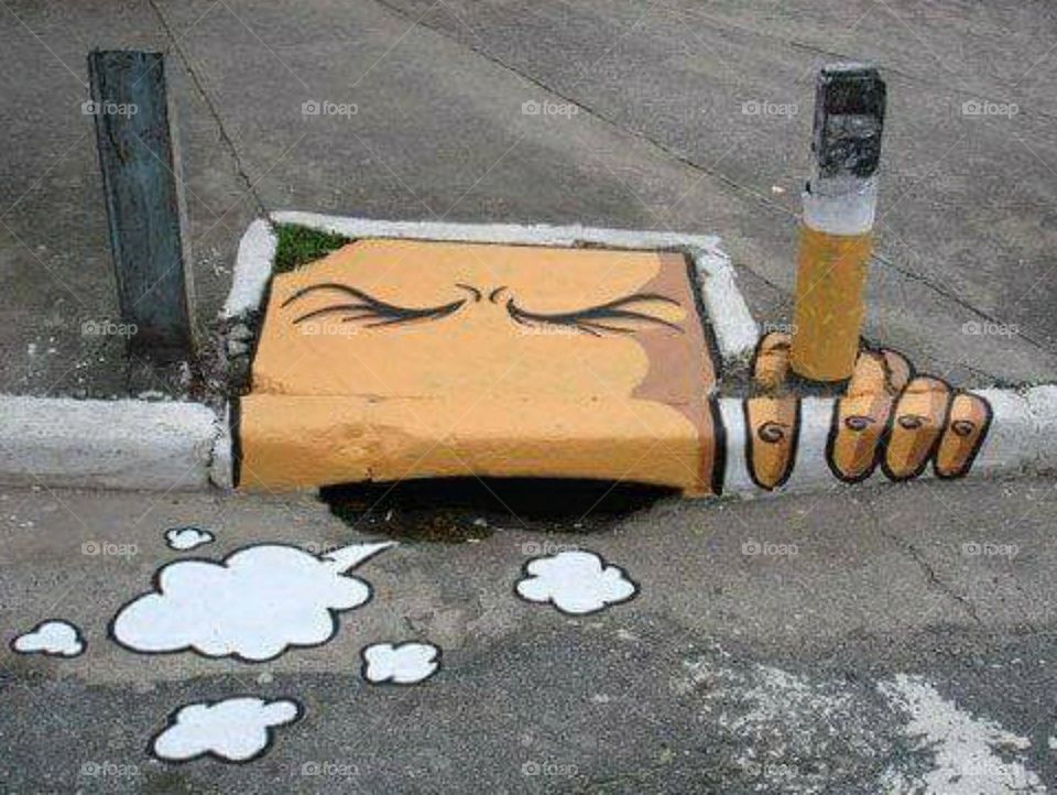 painting on the sidewalk