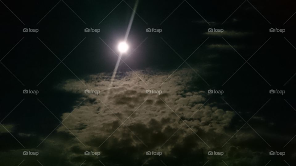 moonlight over clouds