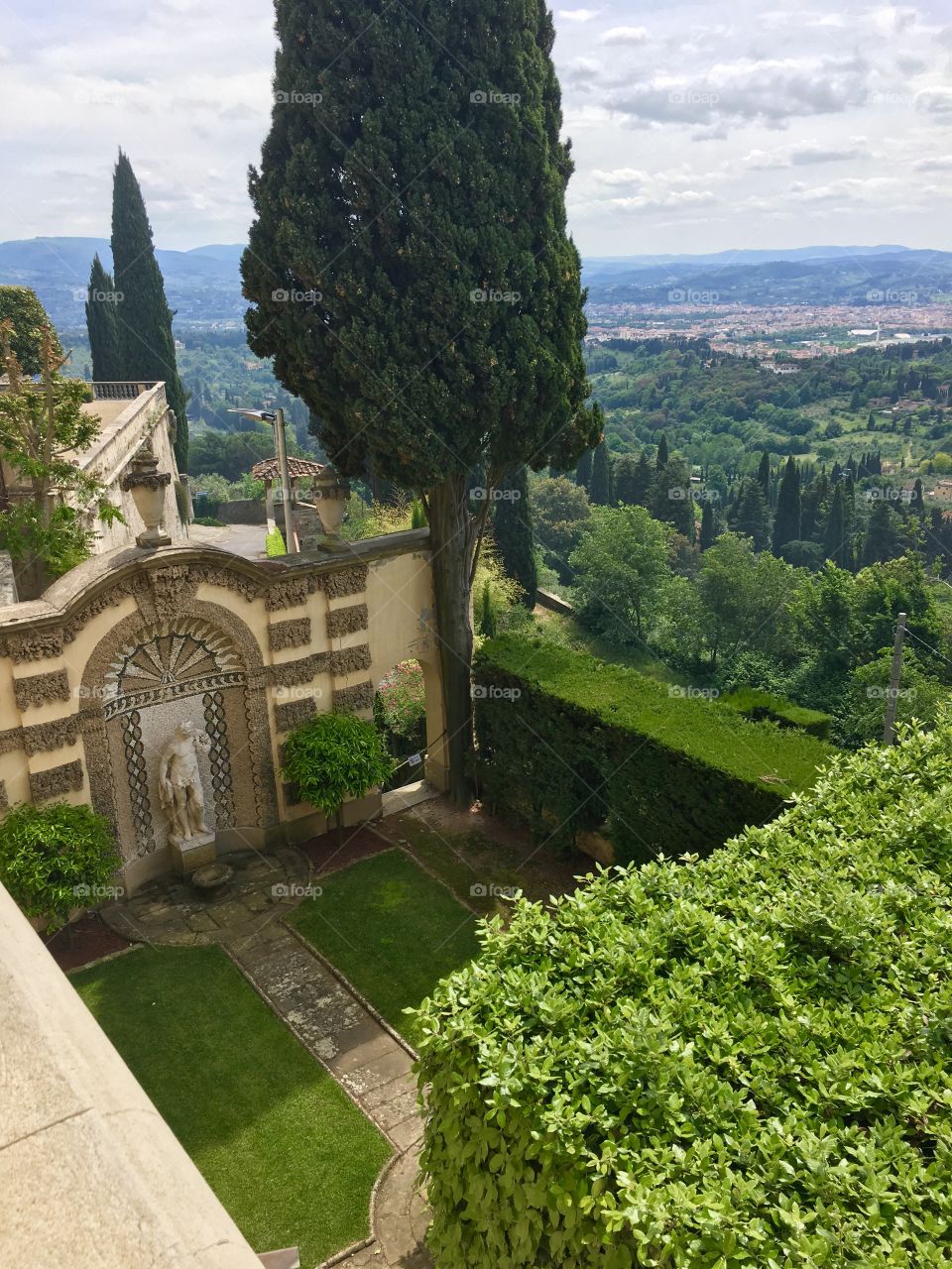 Villa garden in Florence Italy 