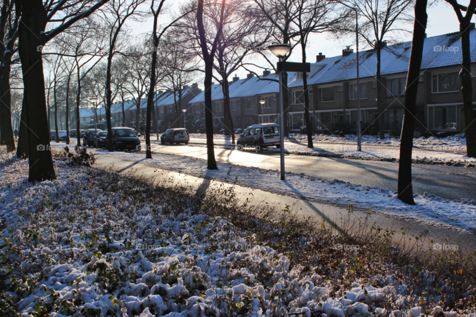 snow winter street sunset by twilite