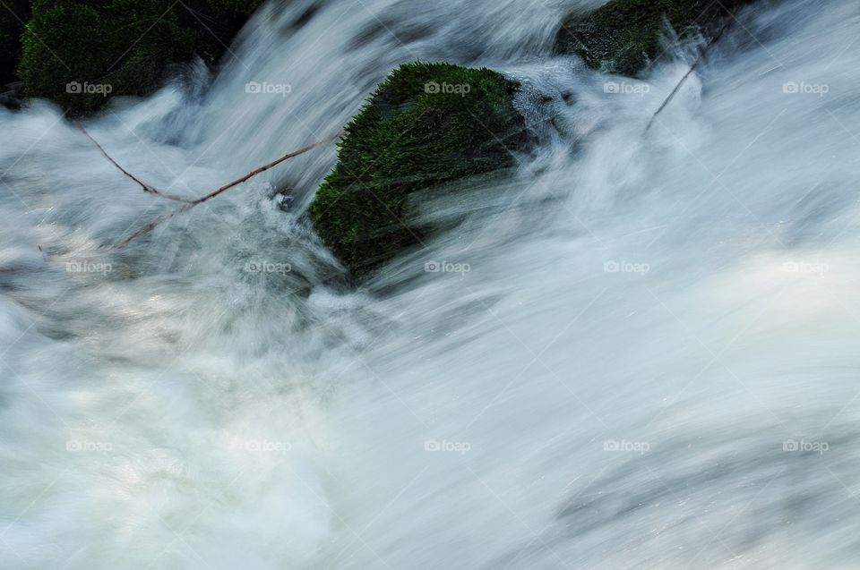 waterfall motion in the park in Poland