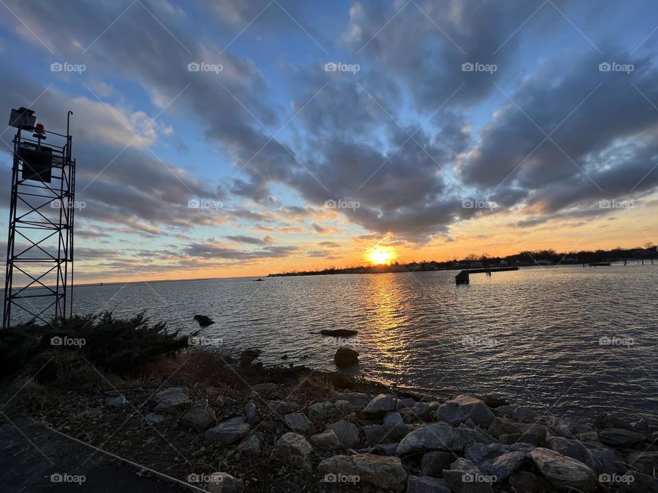 New England sunset over Long Island Sound