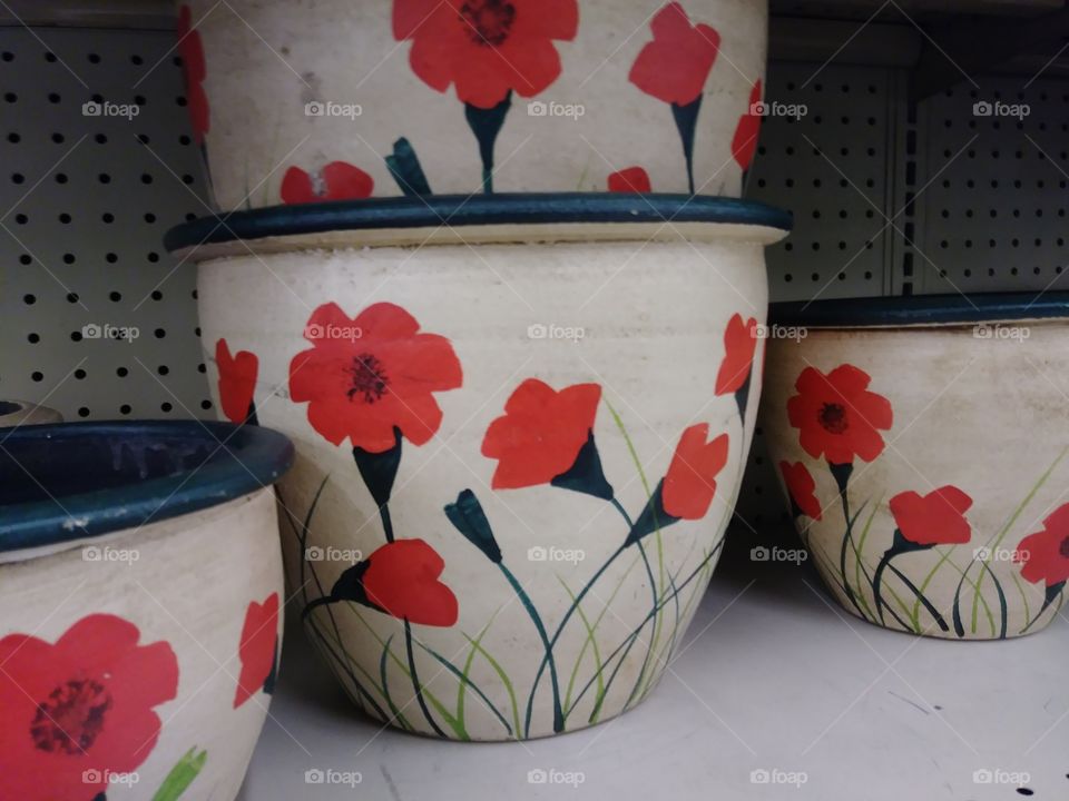 flower pots painted