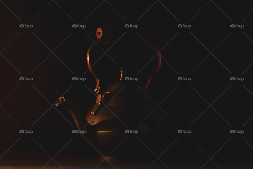 kettle on a dark background