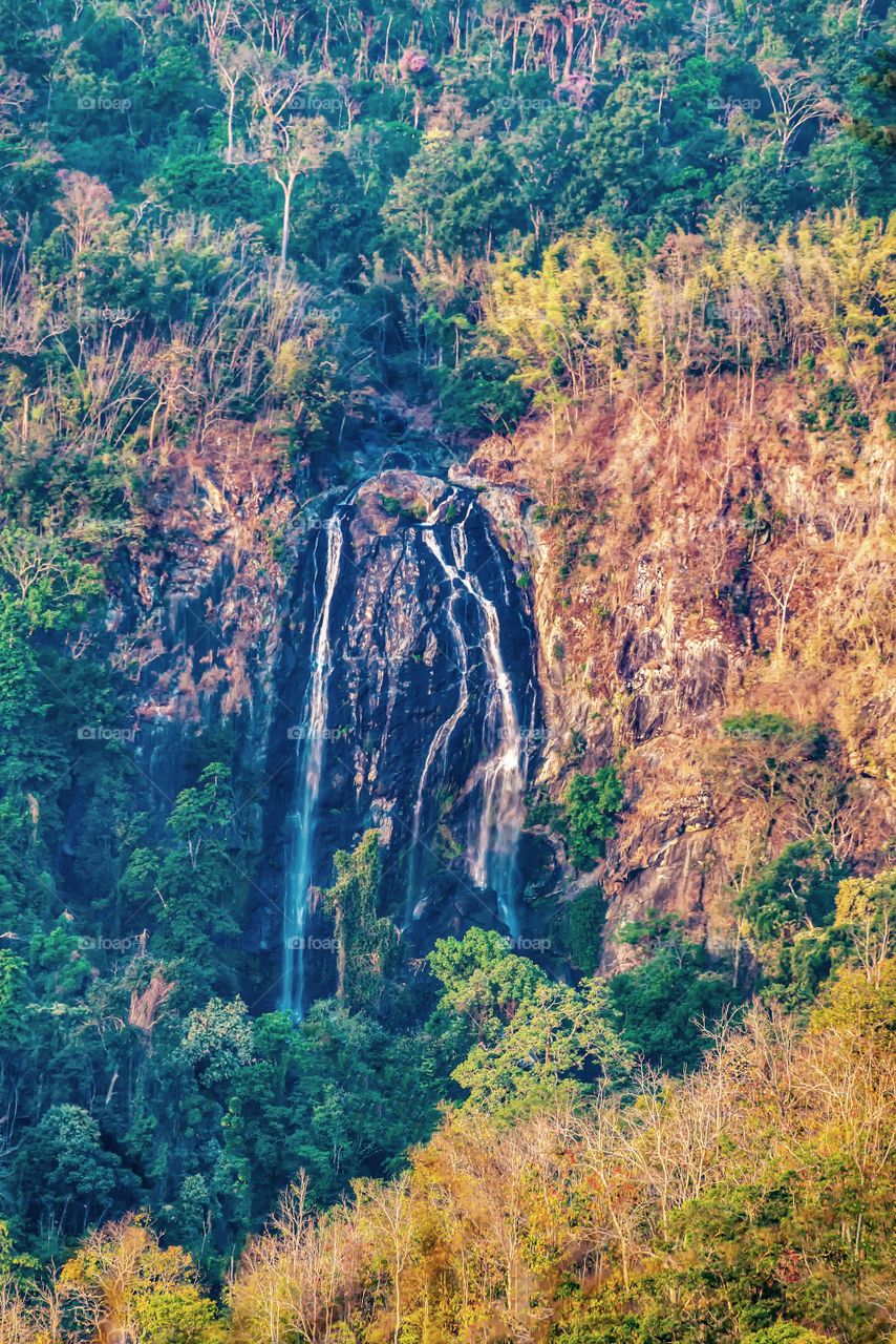 Beautiful waterfall in Thailand mountain scape